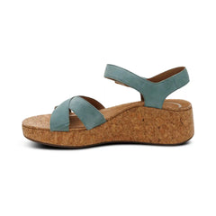 Flora Adjustable Quarter Strap Wedge - Sage