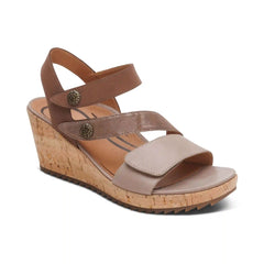 Madelyn Quarter Strap Wedge - Taupe Multi