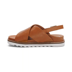 Thea Back Strap Cork Flat Sandal - Ginger
