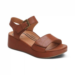 Ariel Adjustable Quarter Strap Wedge - Dark Brown
