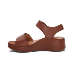 Ariel Adjustable Quarter Strap Wedge - Dark Brown