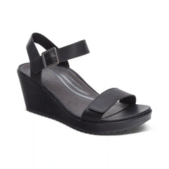 Andrea Quarter Strap Wedge - Black