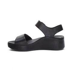 Ariel Adjustable Quarter Strap Wedge - Black