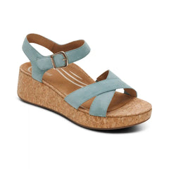 Flora Adjustable Quarter Strap Wedge - Sage