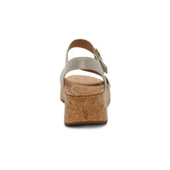 Flora Adjustable Quarter Strap Wedge  - Champagne
