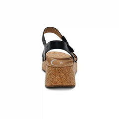 Flora Adjustable Quarter Strap Wedge  - Black