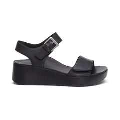 Ariel Adjustable Quarter Strap Wedge  - Black